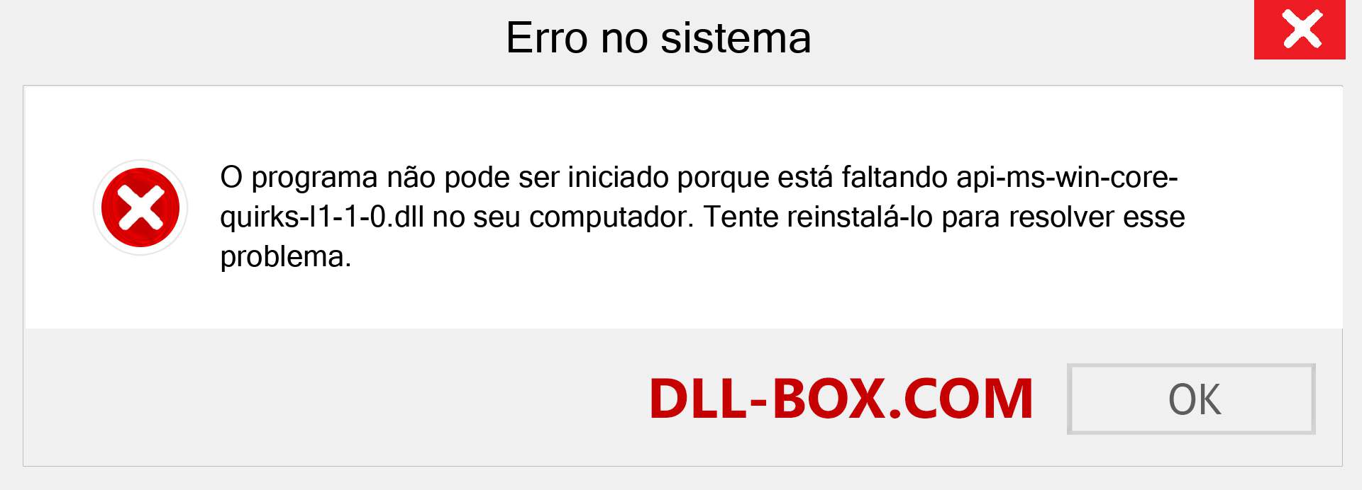 Arquivo api-ms-win-core-quirks-l1-1-0.dll ausente ?. Download para Windows 7, 8, 10 - Correção de erro ausente api-ms-win-core-quirks-l1-1-0 dll no Windows, fotos, imagens